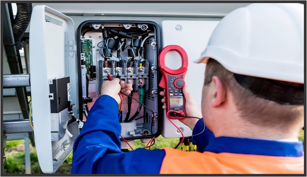 Electrician fixing Electrical Board